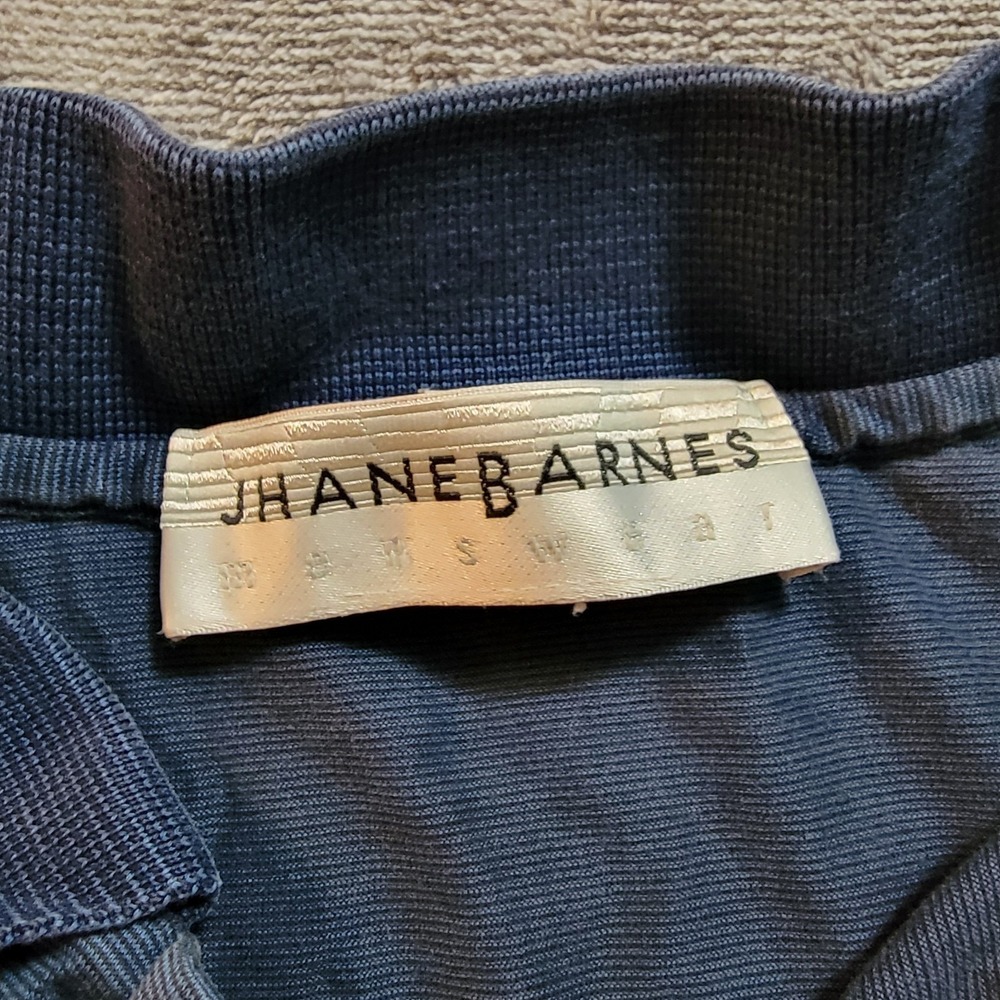 Jhane Barnes Men's Navy Blue Polo Shirt 100% Cotton Made In Italy Size Large - Picture 2 of 3